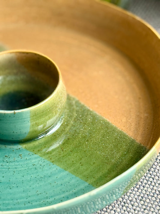 Green & Clay Chip and Dip Platter