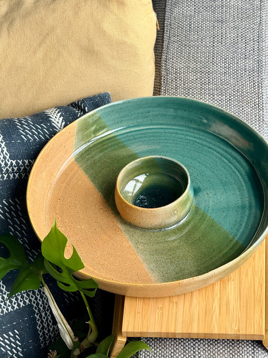 Green & Clay Chip and Dip Platter