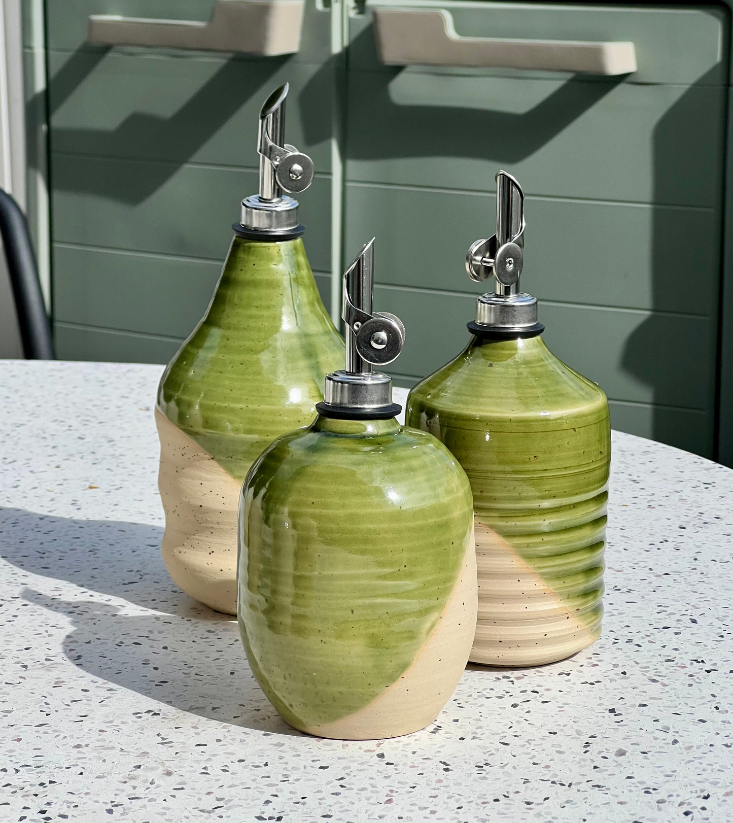 Green Half-Dipped Oil Pourer